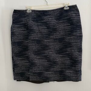 Jones New York Navy and White Pencil Skirt